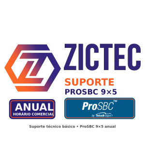Suporte técnico básico ProSBC 9x5 anual ZICTEC