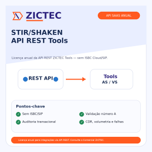 STIR/SHAKEN API REST ZICTEC Tools — Licença Anual